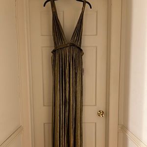 Never worn bronze goddess maxi dress